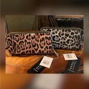 Leopard Print Wallets - Set of 2 - Zip around - Wristlet - NEW